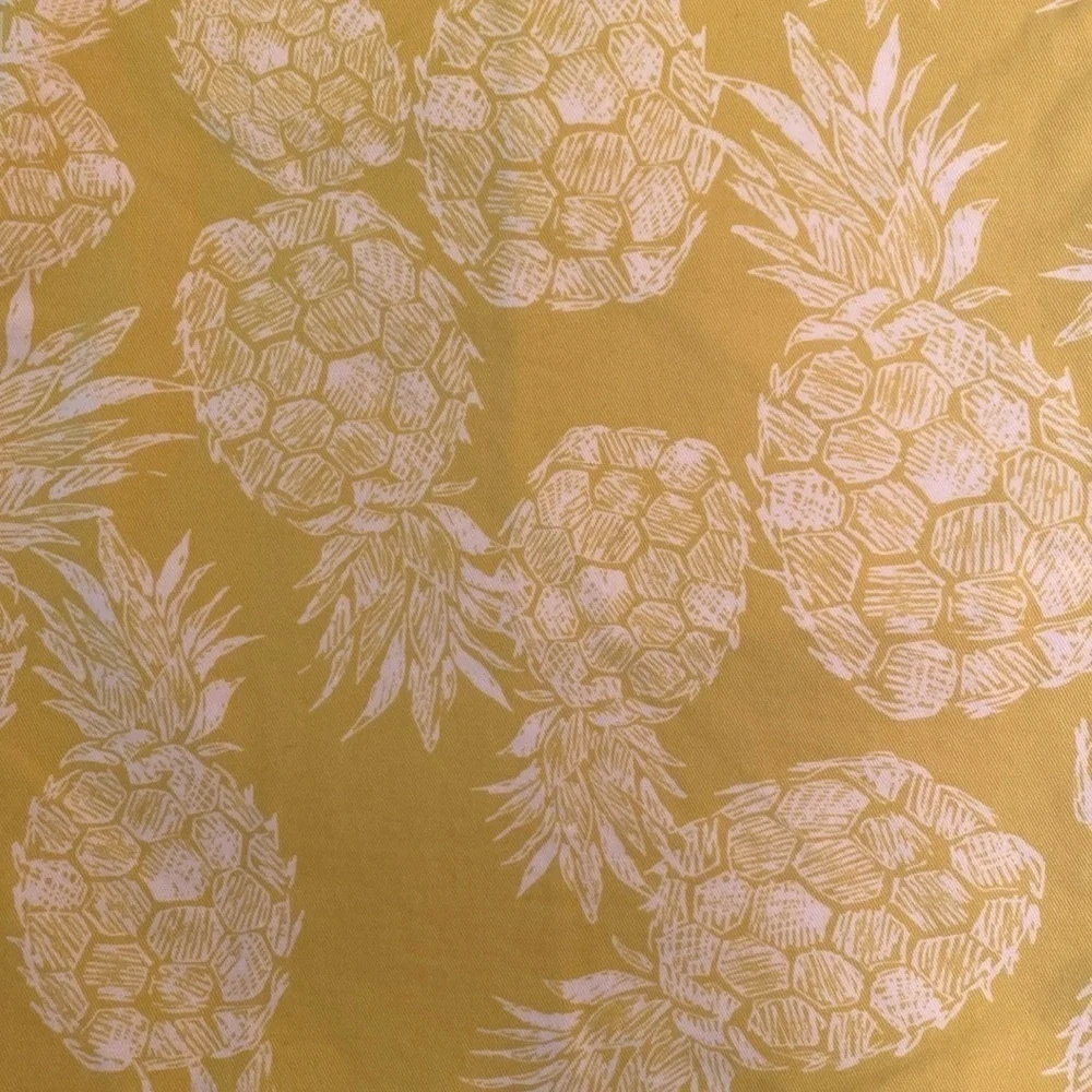 Old Navy Tropical Pineapple Print Cotton Shorts Yellow ‘Out on a Lime’ Size 16